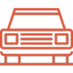 icon style image of the front view of a car