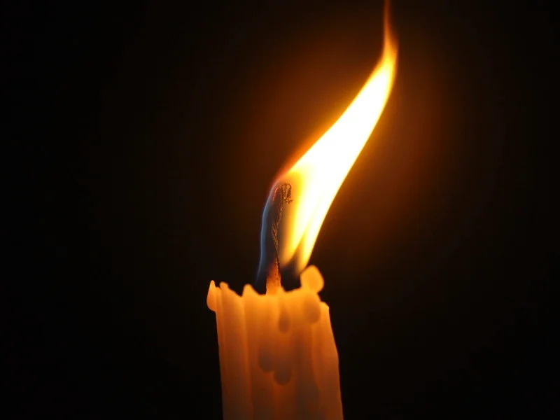 close-up of a burning candle